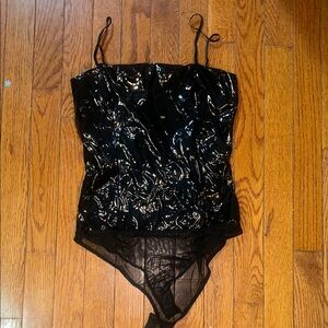 Fashion Nova Black Satin Top